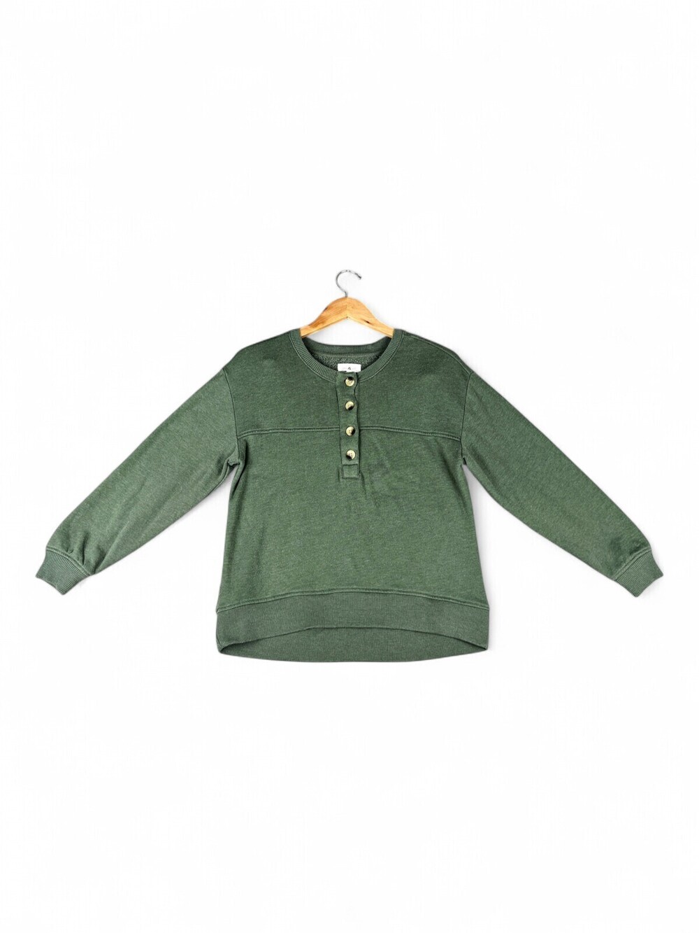 Lou & Grey Men's Olive Henley Crewneck Sweater XS